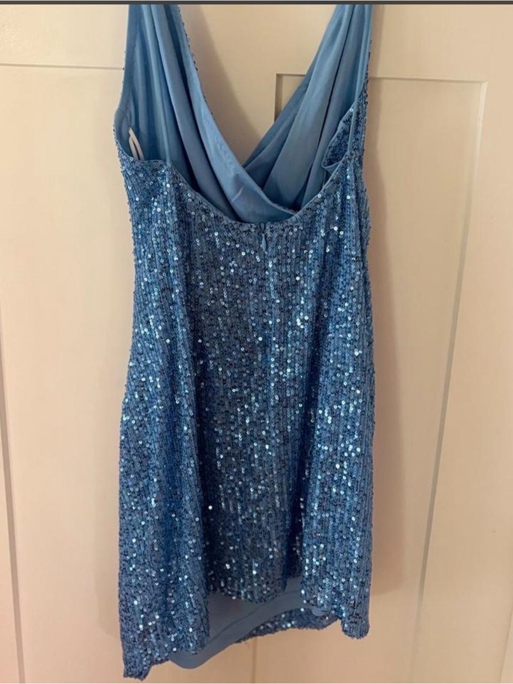Hello Molly Blue Sequin Mini Dress - Picture 2 of 4